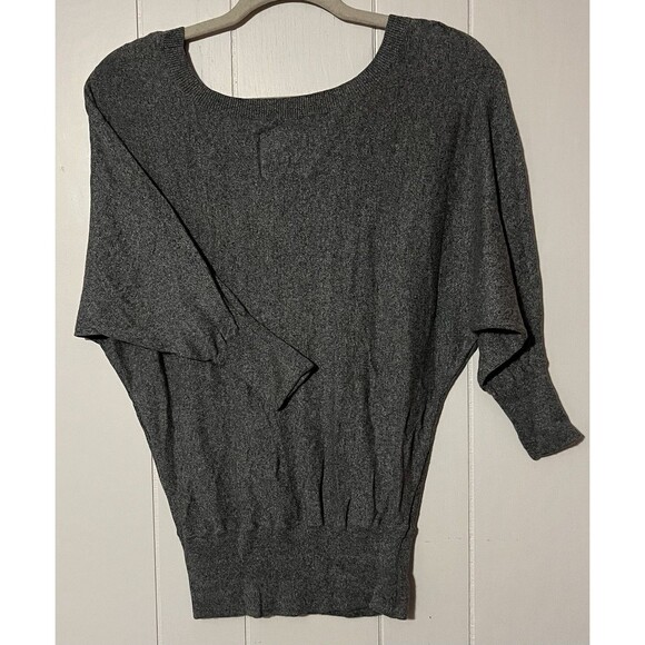 American Eagle Outfitters Gray Dolman 3/4 Length Sleeves Lightweight Knit Shirt - Picture 4 of 5